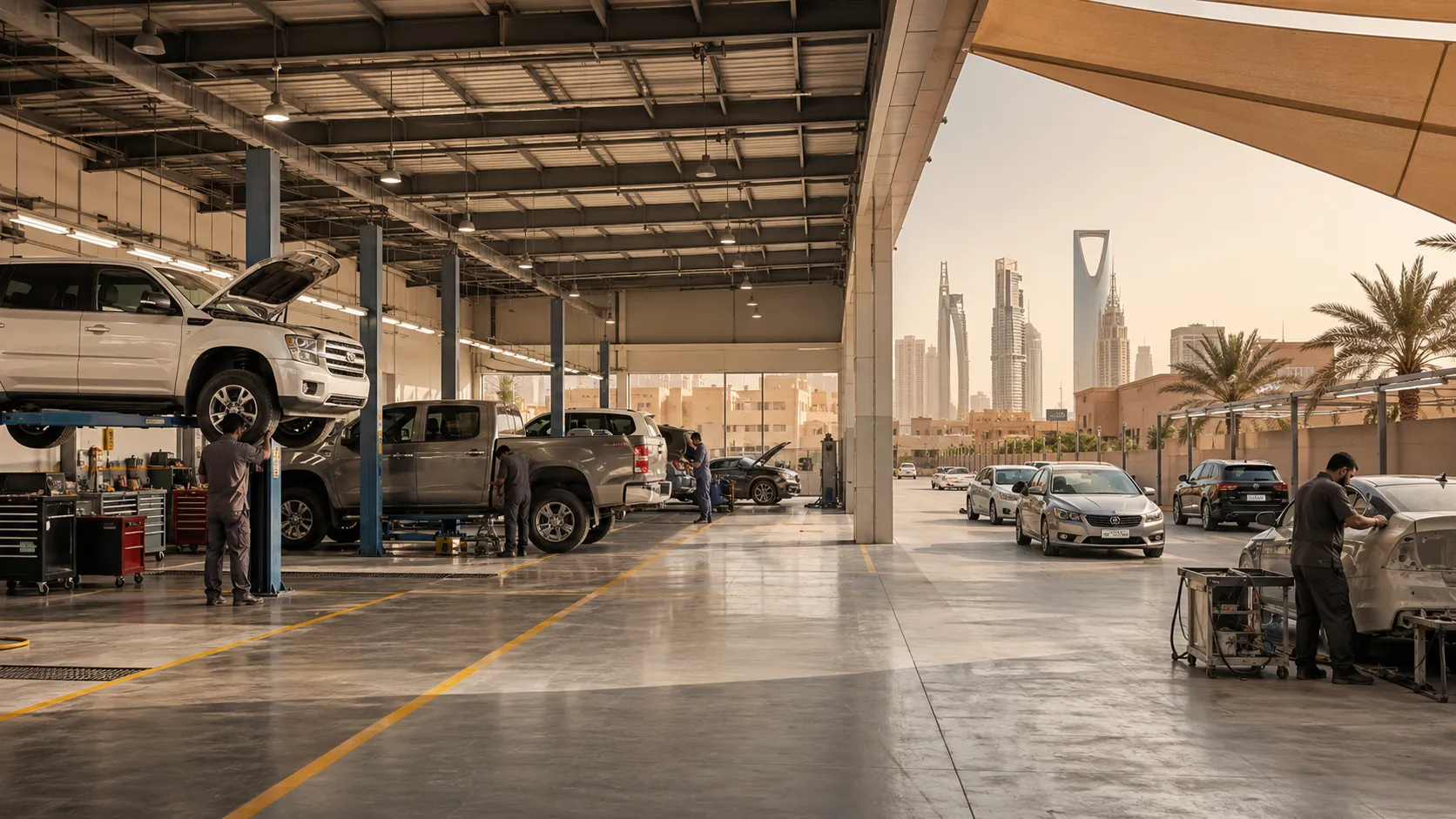ورشة صيانة سيارات في الرياض للسيارات الأمريكية واليابانية والكورية